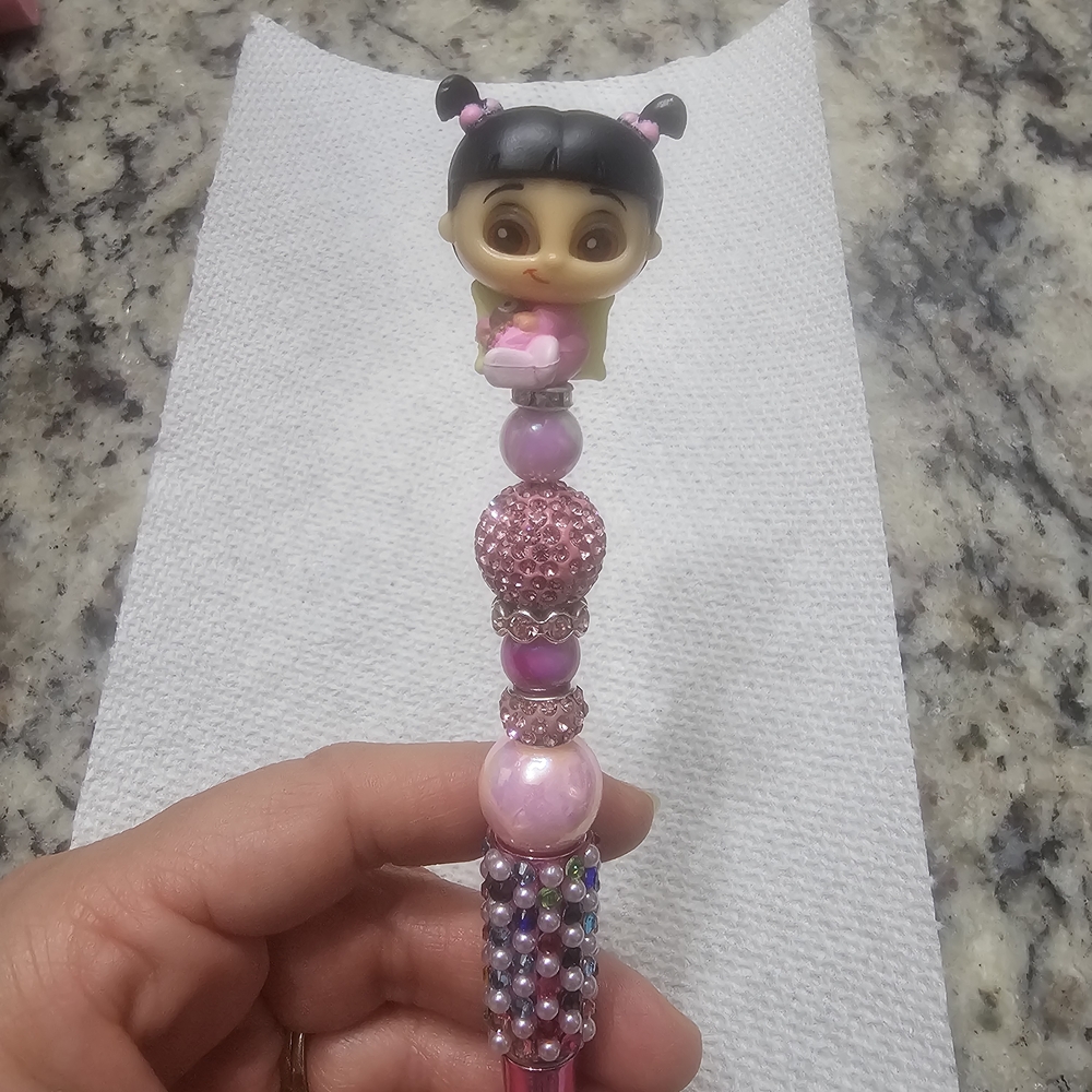 Pink Beaded Boo Pen